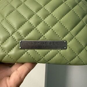 Kurt Geiger Green Quilted Clutch
